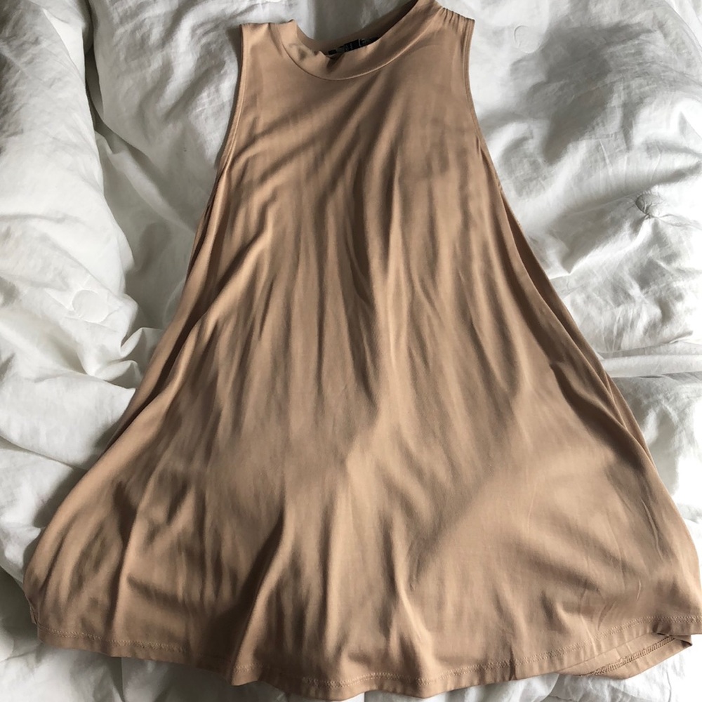 Cream Colored Sleeveless High Neck Tank
